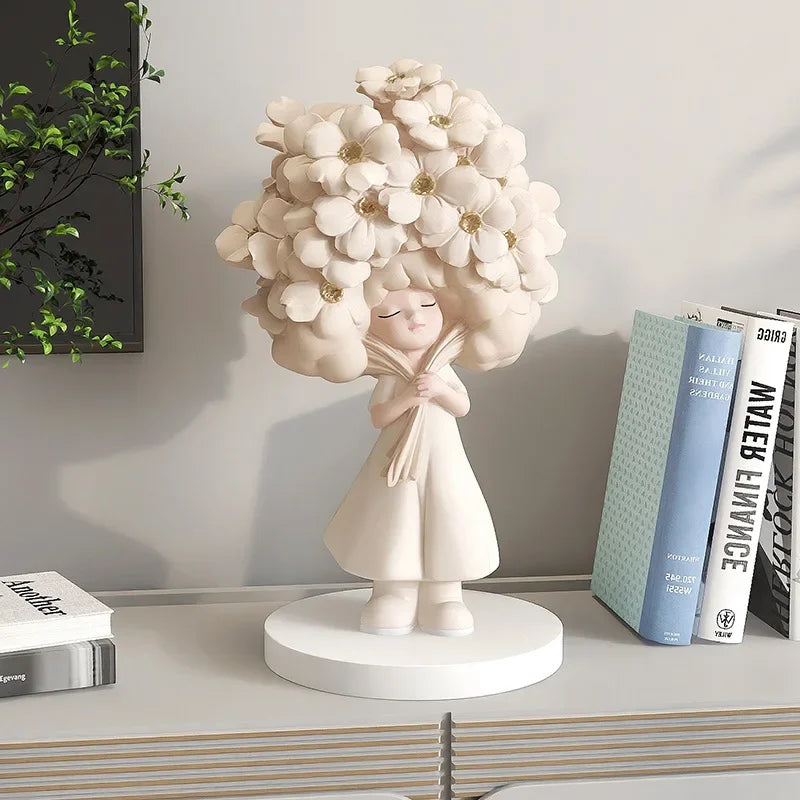 Kawaii Nordic Figurines Resin Miniature Creative Aesthetic Ornaments Luxury Sculptures Interioraccessories Room Decorations